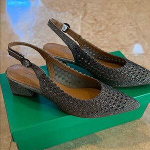 J.Renee Sparkling Silver Slingback Heels